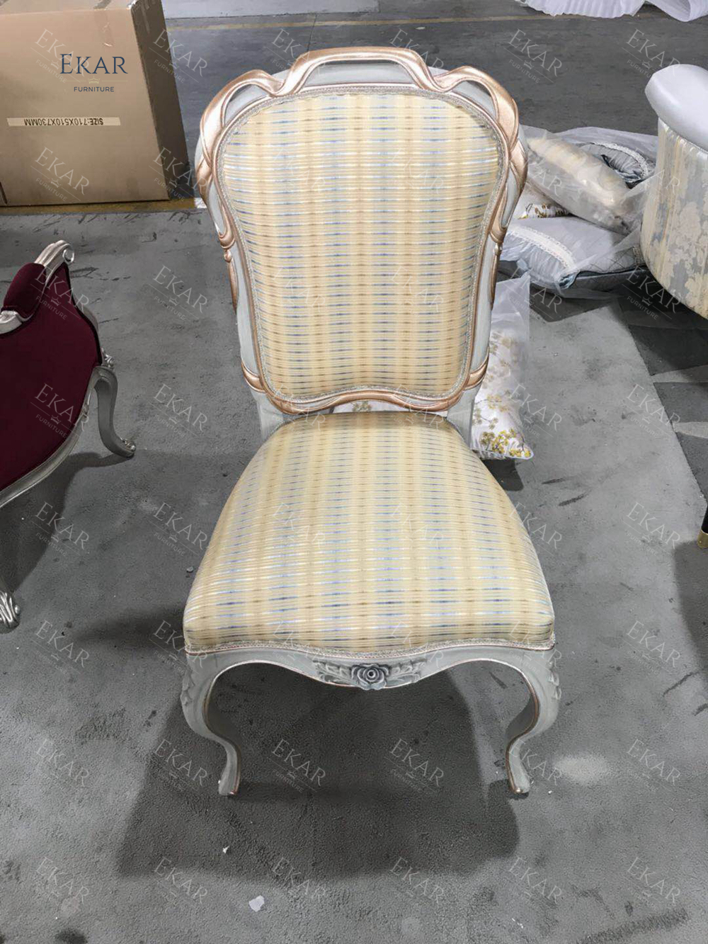 High Back Cream Colored White And Wood Dining Chair,EKAR FURNITURE CO.,LTD,High Back Cream Colored White And Wood Dining Chair Ekar - Furniture,foshan furniture factory,custom Furniture factory,china furniture factory