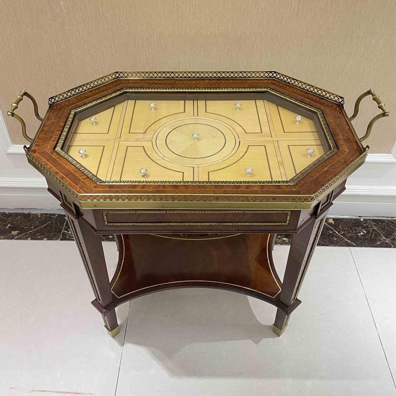 Solid Wood Octagonal End Table – Unique Design with Metal Accents for Stylish Living Rooms,EKAR FURNITURE CO.,LTD,Solid Wood Octagonal End Table – Unique Design with Metal Accents for Stylish Living Rooms,foshan furniture factory,custom Furniture factory,china furniture factory