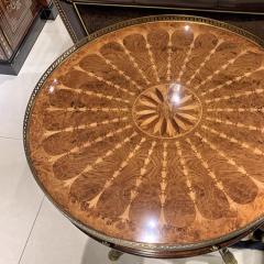 ,MY SHOP,British Classic Solid Wood Round End Table – Metal Accents for a Distinctive Living Room Decor,foshan furniture factory,custom Furniture factory,china furniture factory