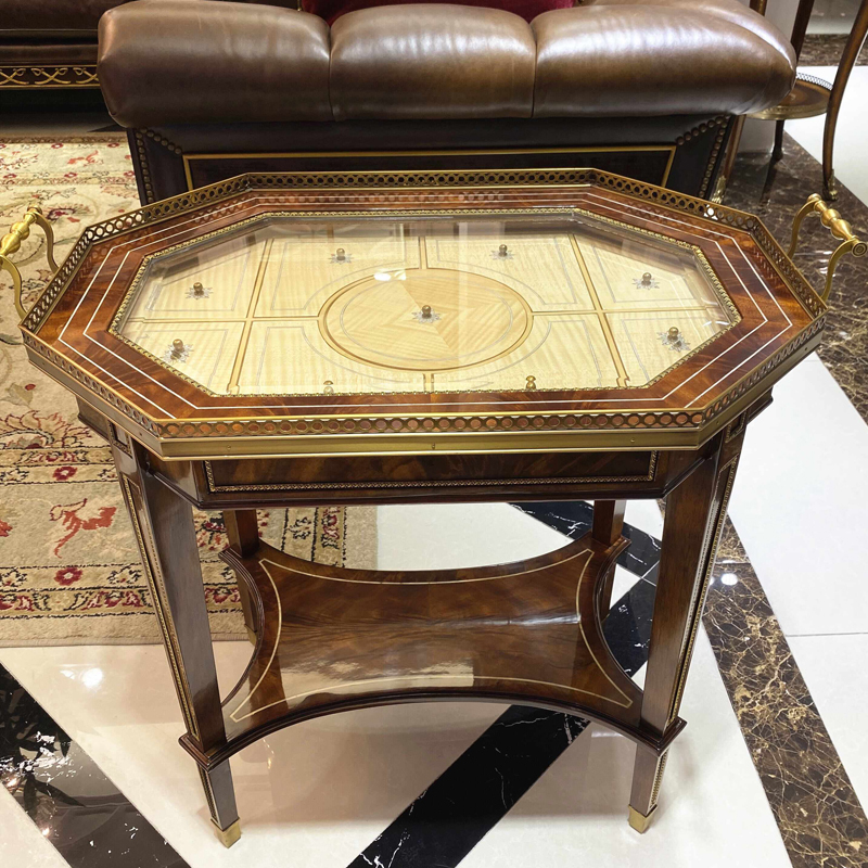 Solid Wood Octagonal End Table – Unique Design with Metal Accents for Stylish Living Rooms,EKAR FURNITURE CO.,LTD,Solid Wood Octagonal End Table – Unique Design with Metal Accents for Stylish Living Rooms,foshan furniture factory,custom Furniture factory,china furniture factory