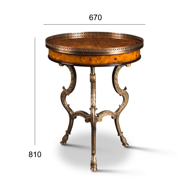 ,MY SHOP,British Classic Solid Wood Round End Table – Metal Accents for a Distinctive Living Room Decor,foshan furniture factory,custom Furniture factory,china furniture factory