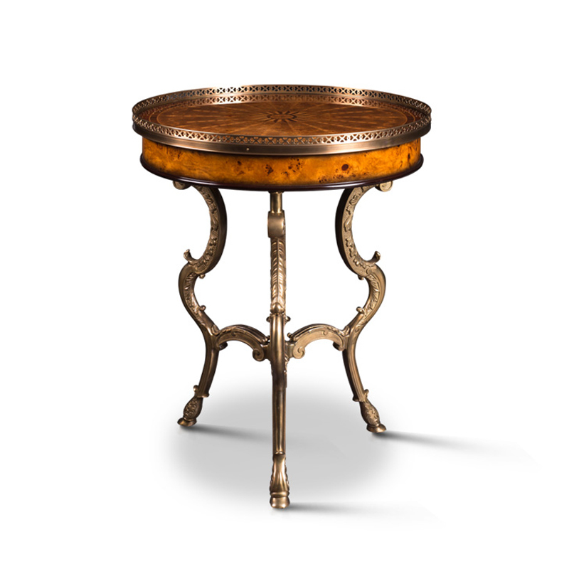 British Classic Solid Wood Round End Table – Metal Accents for a Distinctive Living Room Decor,EKAR FURNITURE CO.,LTD,British Classic Solid Wood Round End Table – Metal Accents for a Distinctive Living Room Decor,foshan furniture factory,custom Furniture factory,china furniture factory