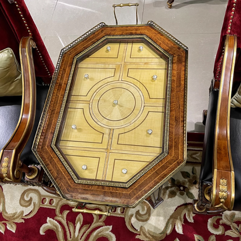 Solid Wood Octagonal End Table – Unique Design with Metal Accents for Stylish Living Rooms,EKAR FURNITURE CO.,LTD,Solid Wood Octagonal End Table – Unique Design with Metal Accents for Stylish Living Rooms,foshan furniture factory,custom Furniture factory,china furniture factory