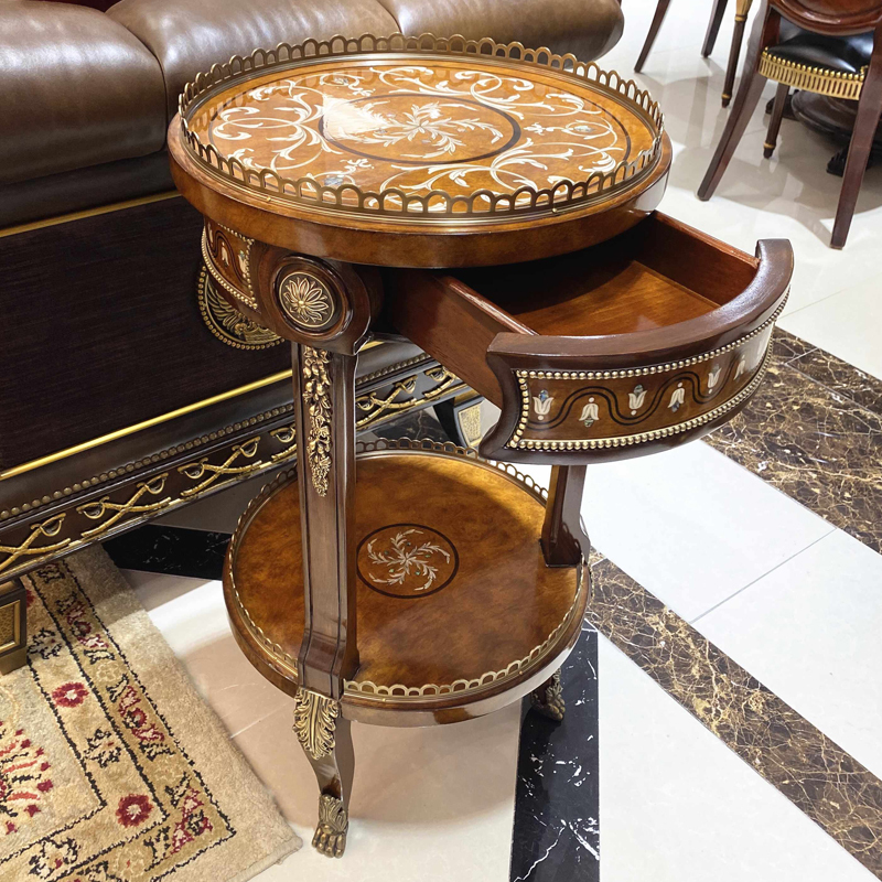 Solid Wood Round End Table – Creative Design with Storage Drawer for Functional Living Room,EKAR FURNITURE CO.,LTD,Solid Wood Round End Table – Creative Design with Storage Drawer for Functional Living Room,foshan furniture factory,custom Furniture factory,china furniture factory