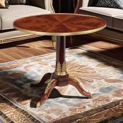 ,MY SHOP,Classic Solid Wood Round Corner Table with Triangular Base – Functional and Stylish for Living Room Spaces,foshan furniture factory,custom Furniture factory,china furniture factory