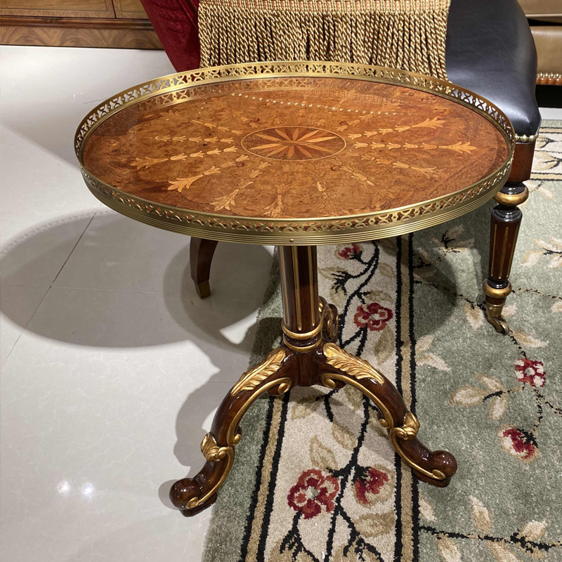 Classic Solid Wood Round Table with Triangular Legs – Stylish and Functional Living Room Design,EKAR FURNITURE CO.,LTD,Classic Solid Wood Round Table with Triangular Legs – Stylish and Functional Living Room Design,foshan furniture factory,custom Furniture factory,china furniture factory