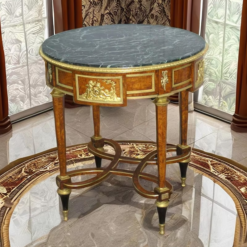 Classic Solid Wood Round Table with Marble Top – Functional Design for Elegant Living Room Decor,EKAR FURNITURE CO.,LTD,Classic Solid Wood Round Table with Marble Top – Functional Design for Elegant Living Room Decor,foshan furniture factory,custom Furniture factory,china furniture factory