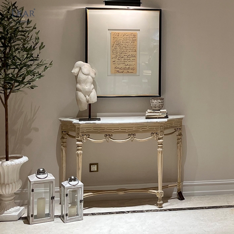 Newly Special Designed Exquisite Console Table with Marble Top,EKAR FURNITURE CO.,LTD,Newly Special  Designed Exquisite Console Table with Marble Top,foshan furniture factory,custom Furniture factory,china furniture factory