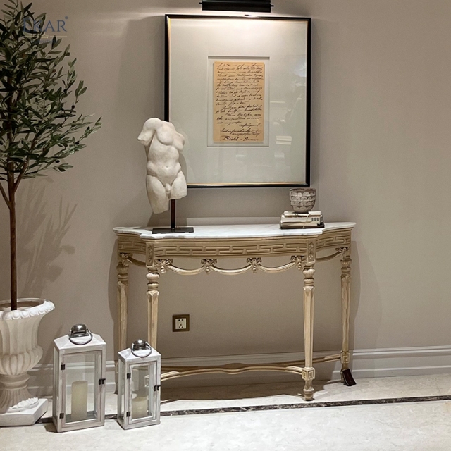 ,MY SHOP,Newly Special  Designed Exquisite Console Table with Marble Top,foshan furniture factory,custom Furniture factory,china furniture factory