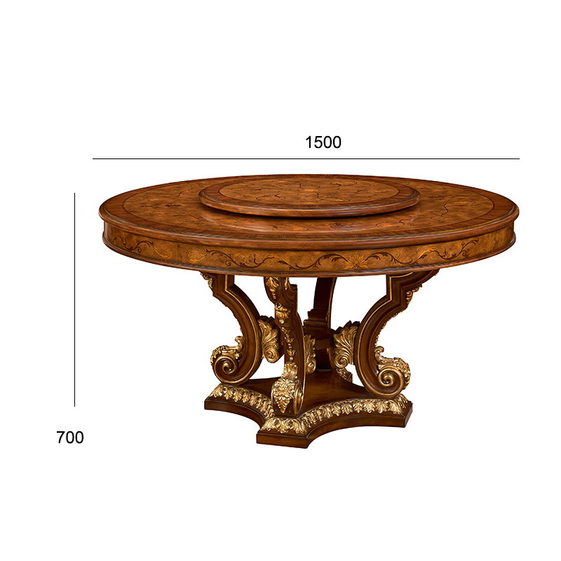 Classic Solid Wood Round Dining Table – Timeless Design for Elegant Dining Spaces,EKAR FURNITURE CO.,LTD,Classic Solid Wood Round Dining Table – Timeless Design for Elegant Dining Spaces,foshan furniture factory,custom Furniture factory,china furniture factory