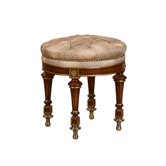 Classic Solid Wood Round Vanity Stool – Functional Design for a Timeless Bedroom Accent,EKAR FURNITURE CO.,LTD,Classic Solid Wood Round Vanity Stool – Functional Design for a Timeless Bedroom Accent,foshan furniture factory,custom Furniture factory,china furniture factory