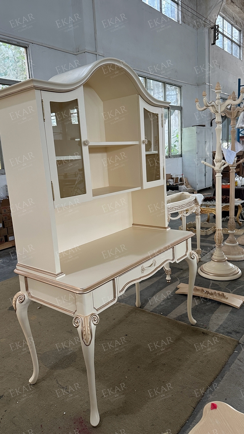 Latest Multifunctional Ivory White Solid Wood Dressing Table/Bookcase,EKAR FURNITURE CO.,LTD,Latest Multifunctional Ivory White Solid Wood Dressing Table/Bookcase,foshan furniture factory,custom Furniture factory,china furniture factory