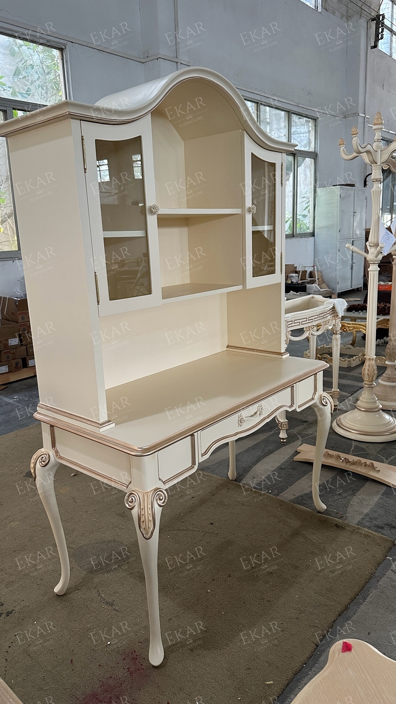 Latest Multifunctional Ivory White Solid Wood Dressing Table/Bookcase,EKAR FURNITURE CO.,LTD,Latest Multifunctional Ivory White Solid Wood Dressing Table/Bookcase,foshan furniture factory,custom Furniture factory,china furniture factory
