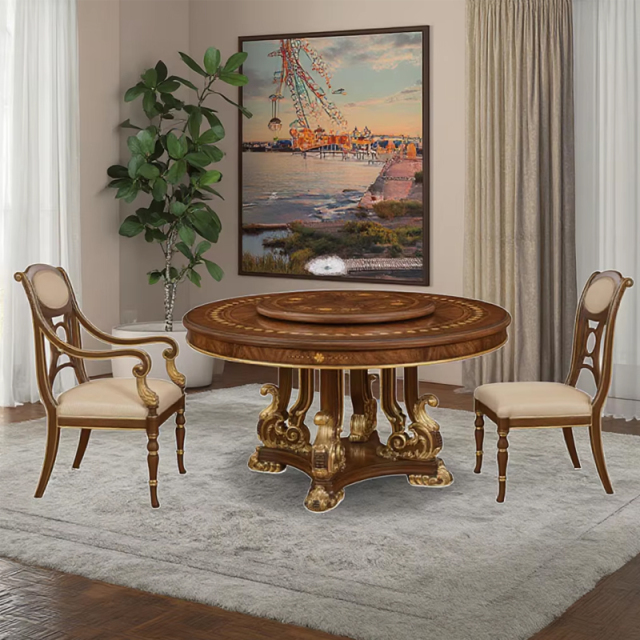 Classic Style Straight-Grain Rosewood Round Dining Table for Traditional Dining Rooms,EKAR FURNITURE CO.,LTD,Classic Style Straight-Grain Rosewood Round Dining Table for Traditional Dining Rooms,foshan furniture factory,custom Furniture factory,china furniture factory