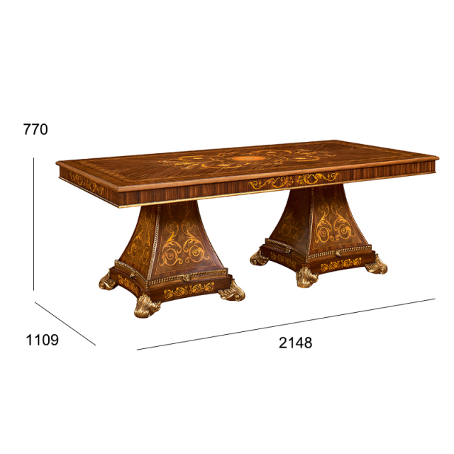 Classic Solid Wood Long Dining Table for Elegant and Spacious Dining ...