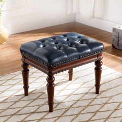 ,MY SHOP,Classic Style Leather Bench with Wooden Legs for Bedroom or Living Room Seating,foshan furniture factory,custom Furniture factory,china furniture factory