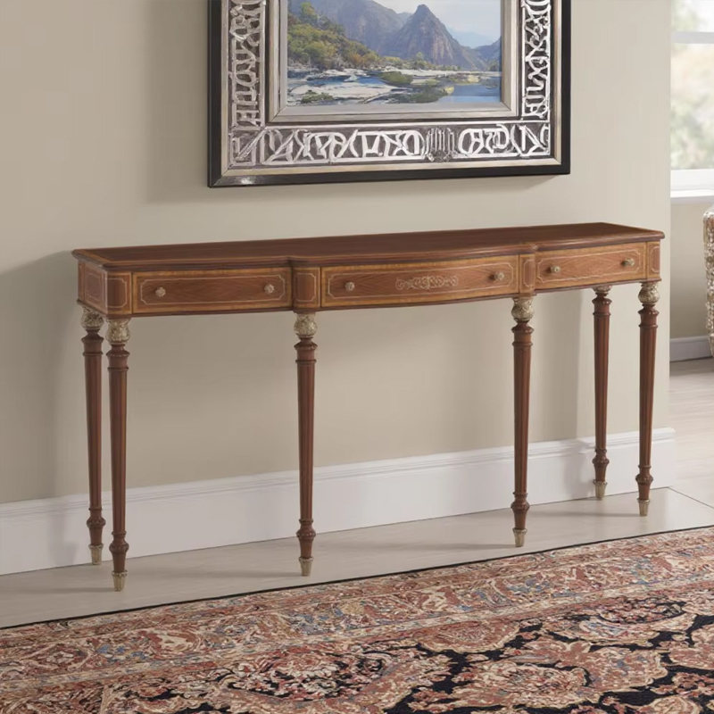 Classic Solid Wood Entryway Console Table with Storage and Intricate Design,EKAR FURNITURE CO.,LTD,Classic Solid Wood Entryway Console Table with Storage and Intricate Design,foshan furniture factory,custom Furniture factory,china furniture factory