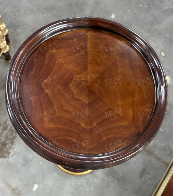 ,MY SHOP,Classic Solid Wood Round High Side Table for Living Room,foshan furniture factory,custom Furniture factory,china furniture factory