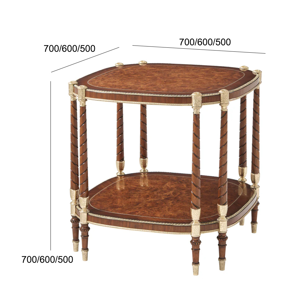 Classic Solid Wood Side Table with Metal Inlay for Living Room,EKAR FURNITURE CO.,LTD,Classic Solid Wood Side Table with Metal Inlay for Living Room,foshan furniture factory,custom Furniture factory,china furniture factory