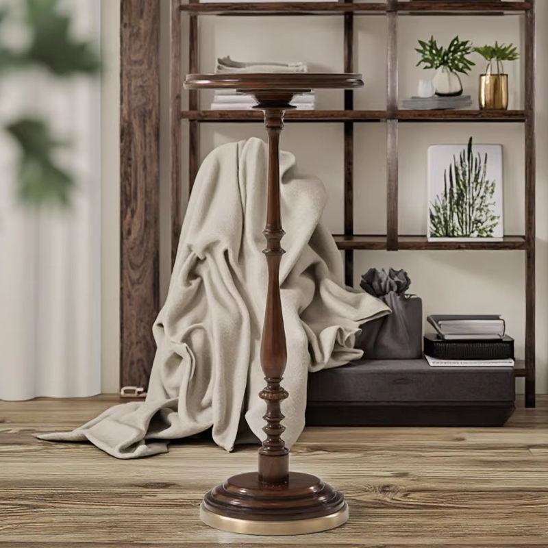 Classic Solid Wood Round High Side Table for Living Room,EKAR FURNITURE CO.,LTD,Classic Solid Wood Round High Side Table for Living Room,foshan furniture factory,custom Furniture factory,china furniture factory