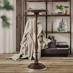 ,MY SHOP,Classic Solid Wood Round High Side Table for Living Room,foshan furniture factory,custom Furniture factory,china furniture factory