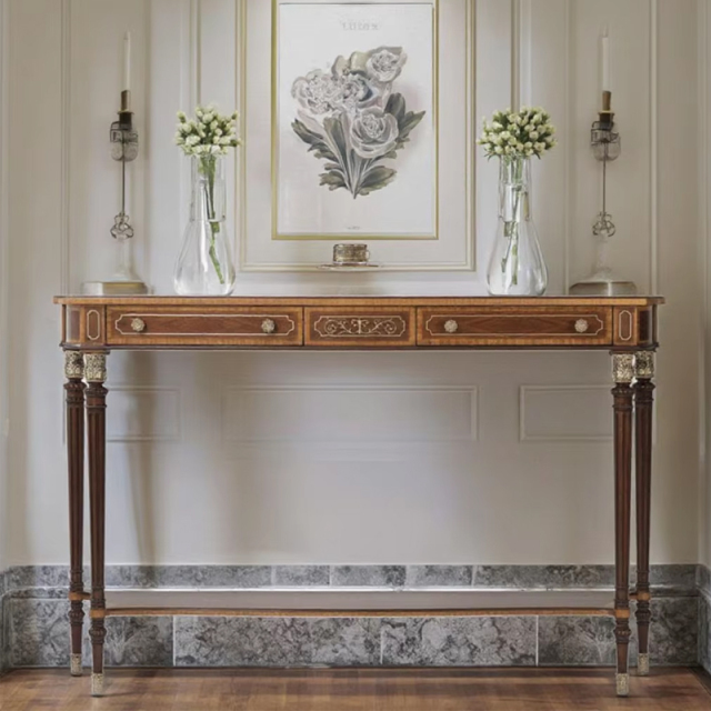 Classic Solid Wood Console Table with Storage for Entryway and Living Room,EKAR FURNITURE CO.,LTD,Classic Solid Wood Console Table with Storage for Entryway and Living Room,foshan furniture factory,custom Furniture factory,china furniture factory