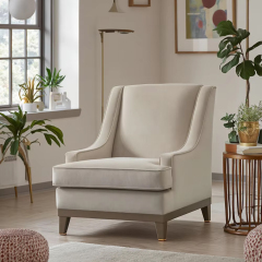 ,MY SHOP,Classic Fabric Lounge Chair with Solid Wood Legs for Living Room,foshan furniture factory,custom Furniture factory,china furniture factory