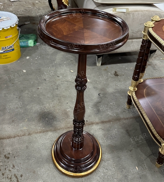 ,MY SHOP,Classic Solid Wood Round High Side Table for Living Room,foshan furniture factory,custom Furniture factory,china furniture factory