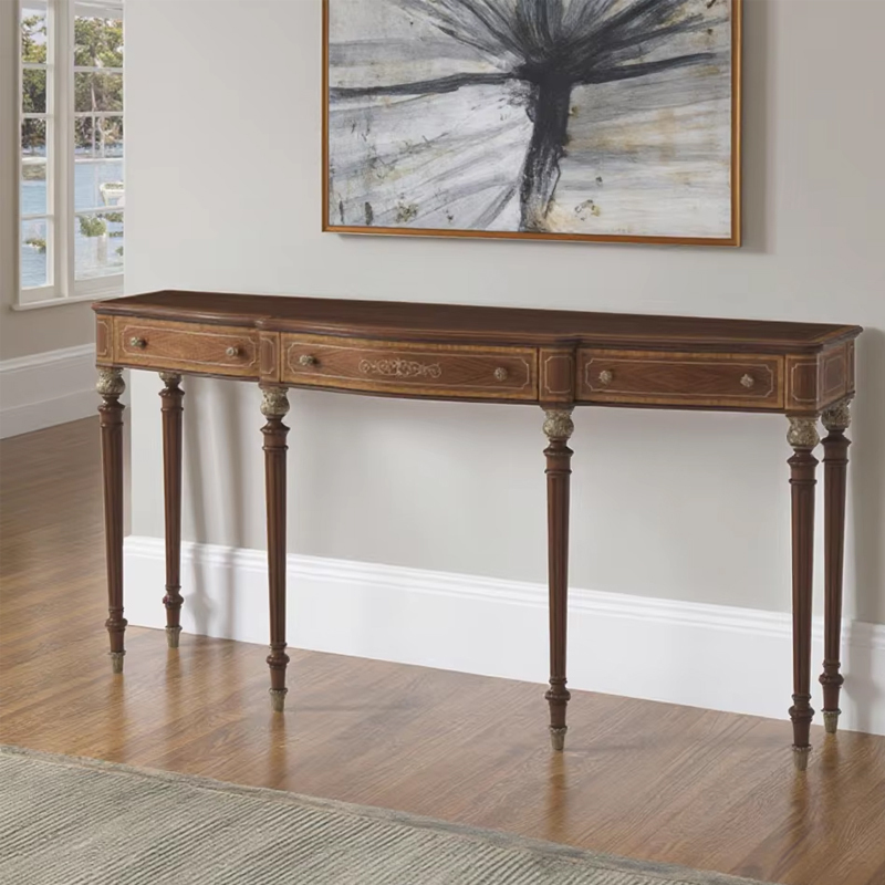 Classic Solid Wood Entryway Console Table with Storage and Intricate Design,EKAR FURNITURE CO.,LTD,Classic Solid Wood Entryway Console Table with Storage and Intricate Design,foshan furniture factory,custom Furniture factory,china furniture factory