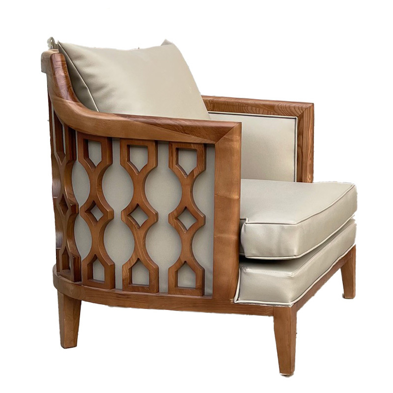 Classic Wooden Lounge Chair with Soft Cushion for Living Room,EKAR FURNITURE CO.,LTD,Classic Wooden Lounge Chair with Soft Cushion for Living Room,foshan furniture factory,custom Furniture factory,china furniture factory
