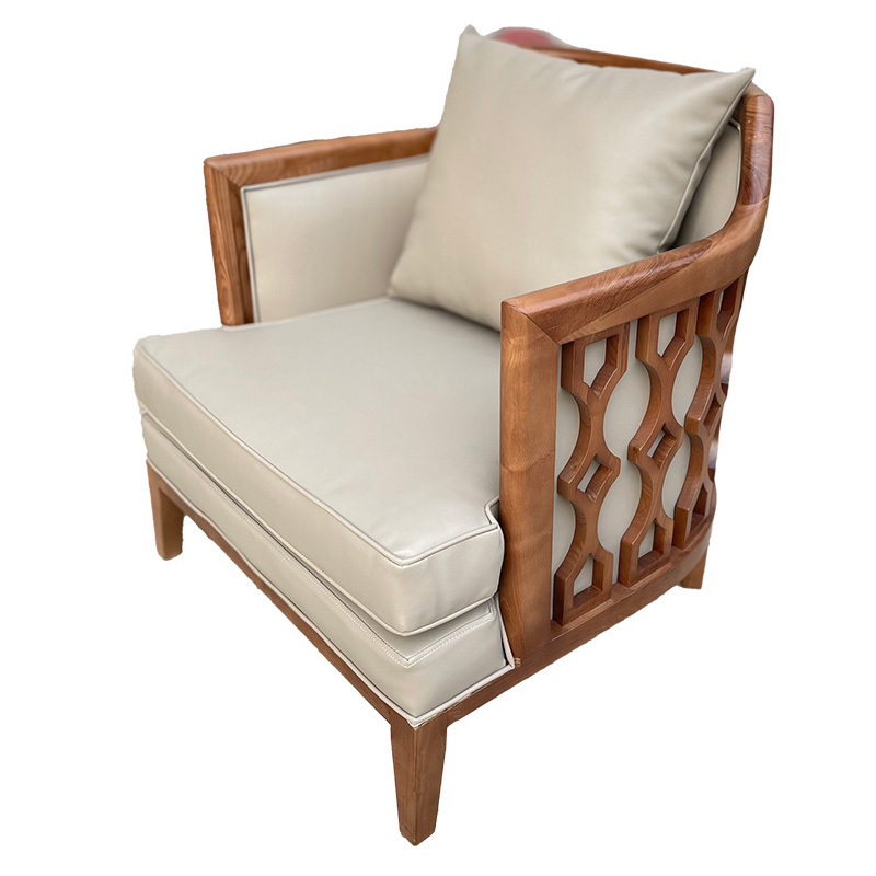 Classic Wooden Lounge Chair with Soft Cushion for Living Room,EKAR FURNITURE CO.,LTD,Classic Wooden Lounge Chair with Soft Cushion for Living Room,foshan furniture factory,custom Furniture factory,china furniture factory