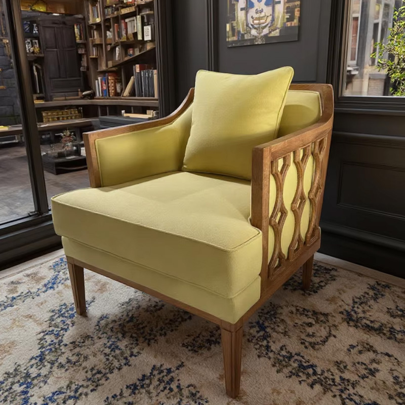 Classic Wooden Lounge Chair with Soft Cushion for Living Room,EKAR FURNITURE CO.,LTD,Classic Wooden Lounge Chair with Soft Cushion for Living Room,foshan furniture factory,custom Furniture factory,china furniture factory