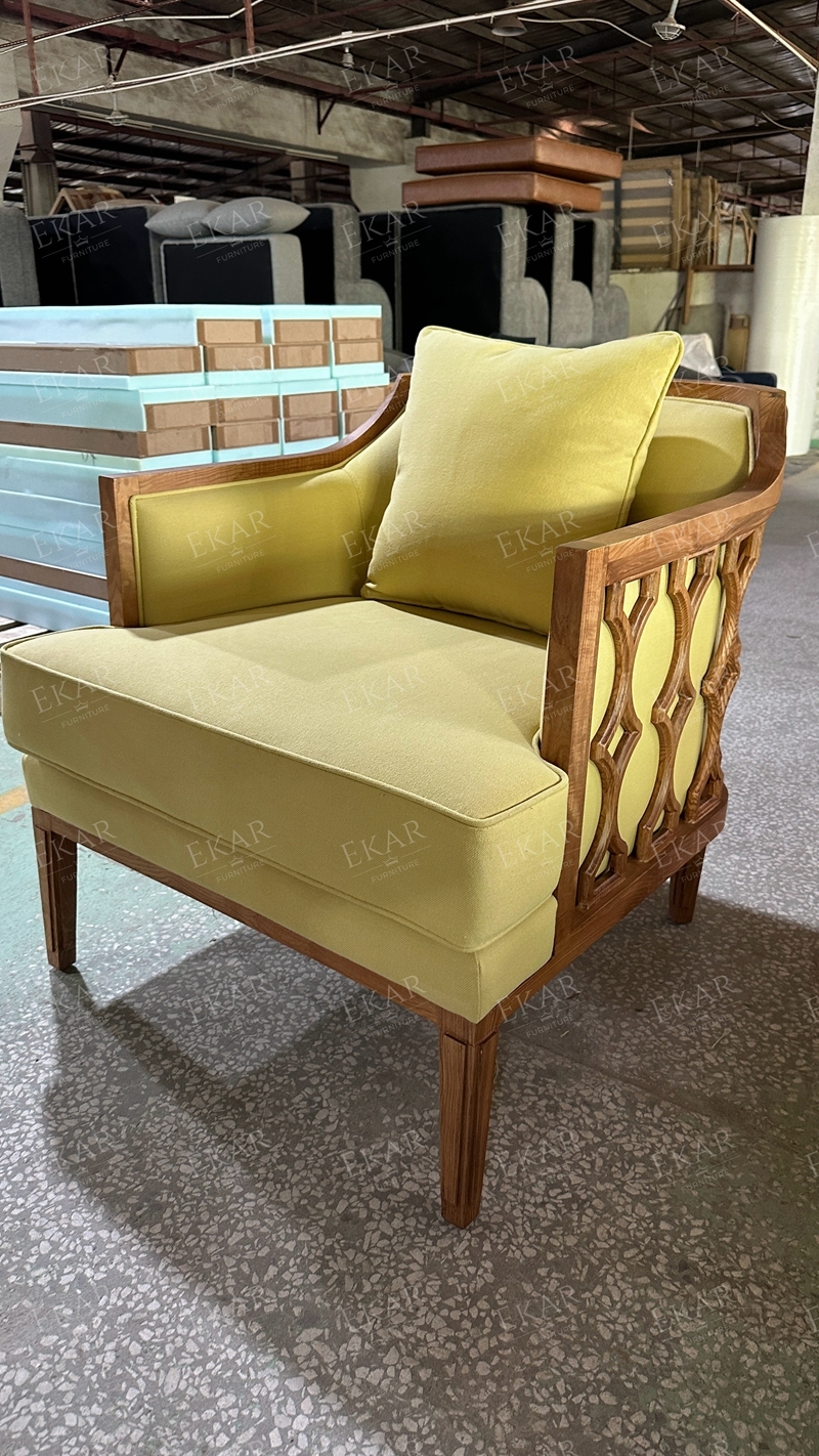 Classic Wooden Lounge Chair with Soft Cushion for Living Room,EKAR FURNITURE CO.,LTD,Classic Wooden Lounge Chair with Soft Cushion for Living Room,foshan furniture factory,custom Furniture factory,china furniture factory