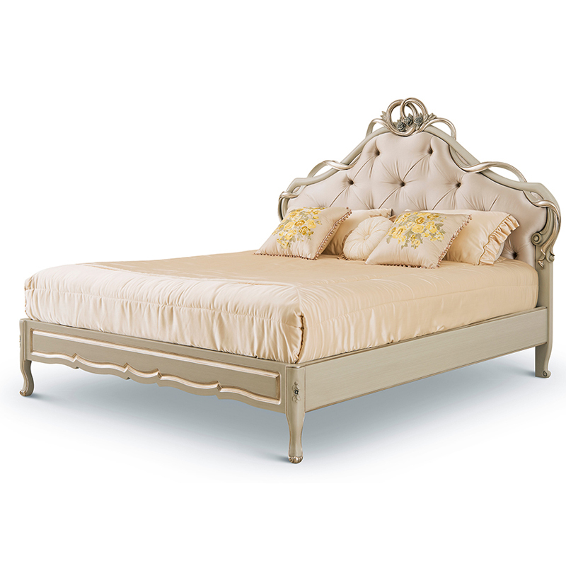 Classic French-Style King-Size Wooden Bed Frame with Intricate Carvings,EKAR FURNITURE CO.,LTD,Classic French-Style King-Size Wooden Bed Frame with Intricate Carvings,foshan furniture factory,custom Furniture factory,china furniture factory