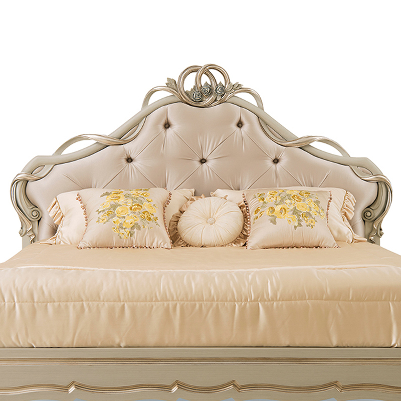 Classic French-Style King-Size Wooden Bed Frame with Intricate Carvings,EKAR FURNITURE CO.,LTD,Classic French-Style King-Size Wooden Bed Frame with Intricate Carvings,foshan furniture factory,custom Furniture factory,china furniture factory