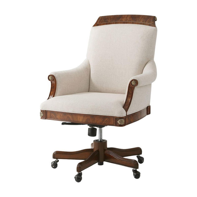 Classic Swivel Office Chair with Wooden Frame and Upholstered Seat,EKAR FURNITURE CO.,LTD,Classic Swivel Office Chair with Wooden Frame and Upholstered Seat,foshan furniture factory,custom Furniture factory,china furniture factory