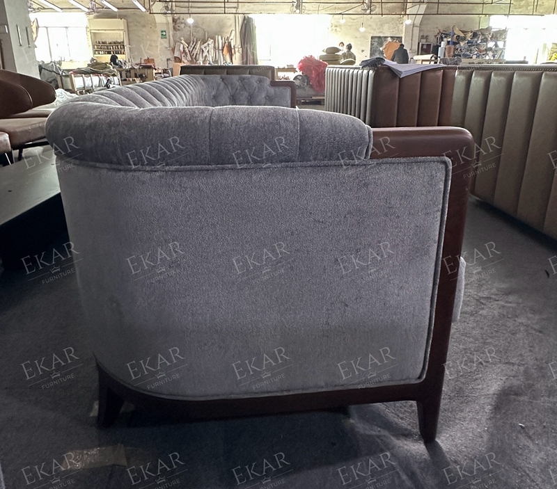 Classic Wooden Frame Velvet Sofa with Comfortable Cushions for Living Rooms,EKAR FURNITURE CO.,LTD,Classic Wooden Frame Velvet Sofa with Comfortable Cushions for Living Rooms,foshan furniture factory,custom Furniture factory,china furniture factory