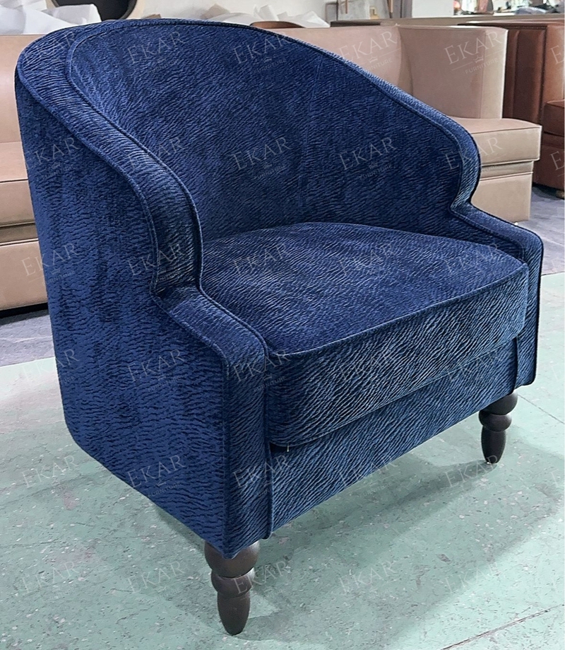 Classic Wooden Frame Velvet Lounge Chair with Comfortable Design,EKAR FURNITURE CO.,LTD,Classic Wooden Frame Velvet Lounge Chair with Comfortable Design,foshan furniture factory,custom Furniture factory,china furniture factory