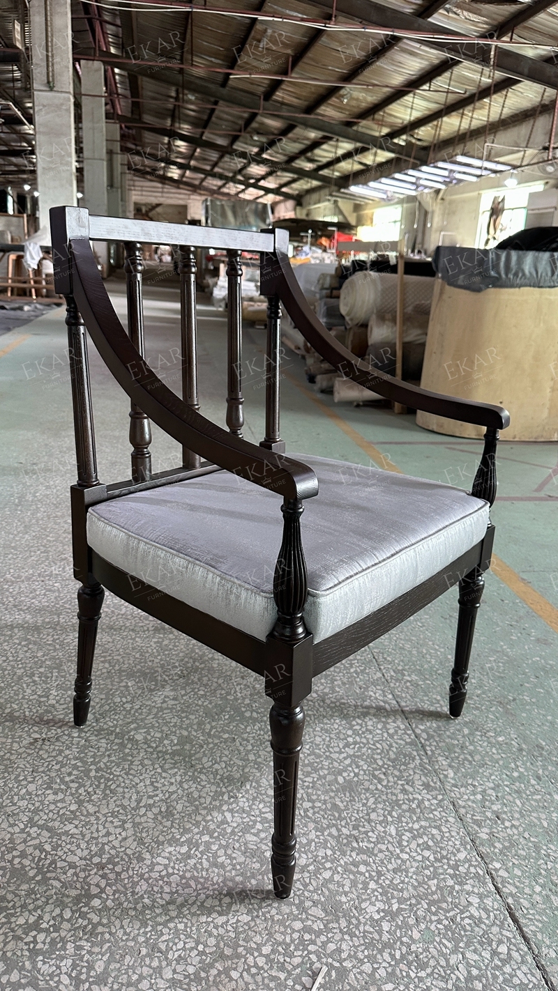 Classic Wooden Dining Chair with Upholstered Seat for Traditional Dining Rooms,EKAR FURNITURE CO.,LTD,Classic Wooden Dining Chair with Upholstered Seat for Traditional Dining Rooms,foshan furniture factory,custom Furniture factory,china furniture factory