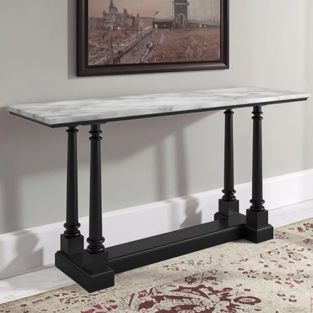 Console Table with Marble Top and Wooden Base for Entryways,EKAR FURNITURE CO.,LTD,Console Table with Marble Top and Wooden Base for Entryways,foshan furniture factory,custom Furniture factory,china furniture factory