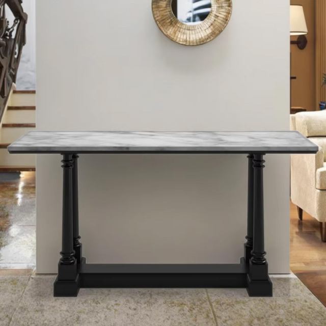 Console Table with Marble Top and Wooden Base for Entryways,EKAR FURNITURE CO.,LTD,Console Table with Marble Top and Wooden Base for Entryways,foshan furniture factory,custom Furniture factory,china furniture factory