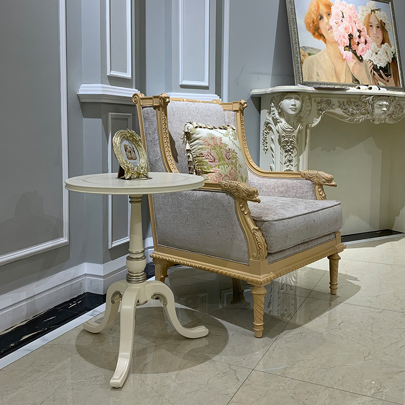 French Style Wooden Lounge Chair with Upholstered Fabric Seat and Carved Frame,EKAR FURNITURE CO.,LTD,French Style Wooden Lounge Chair with Upholstered Fabric Seat and Carved Frame,foshan furniture factory,custom Furniture factory,china furniture factory