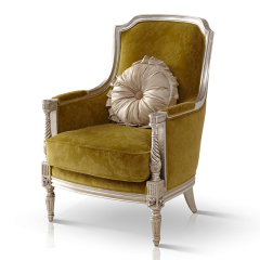 ,MY SHOP,French-Style Wooden Lounge Chair with Upholstered Fabric Seat and Carved Frame,foshan furniture factory,custom Furniture factory,china furniture factory