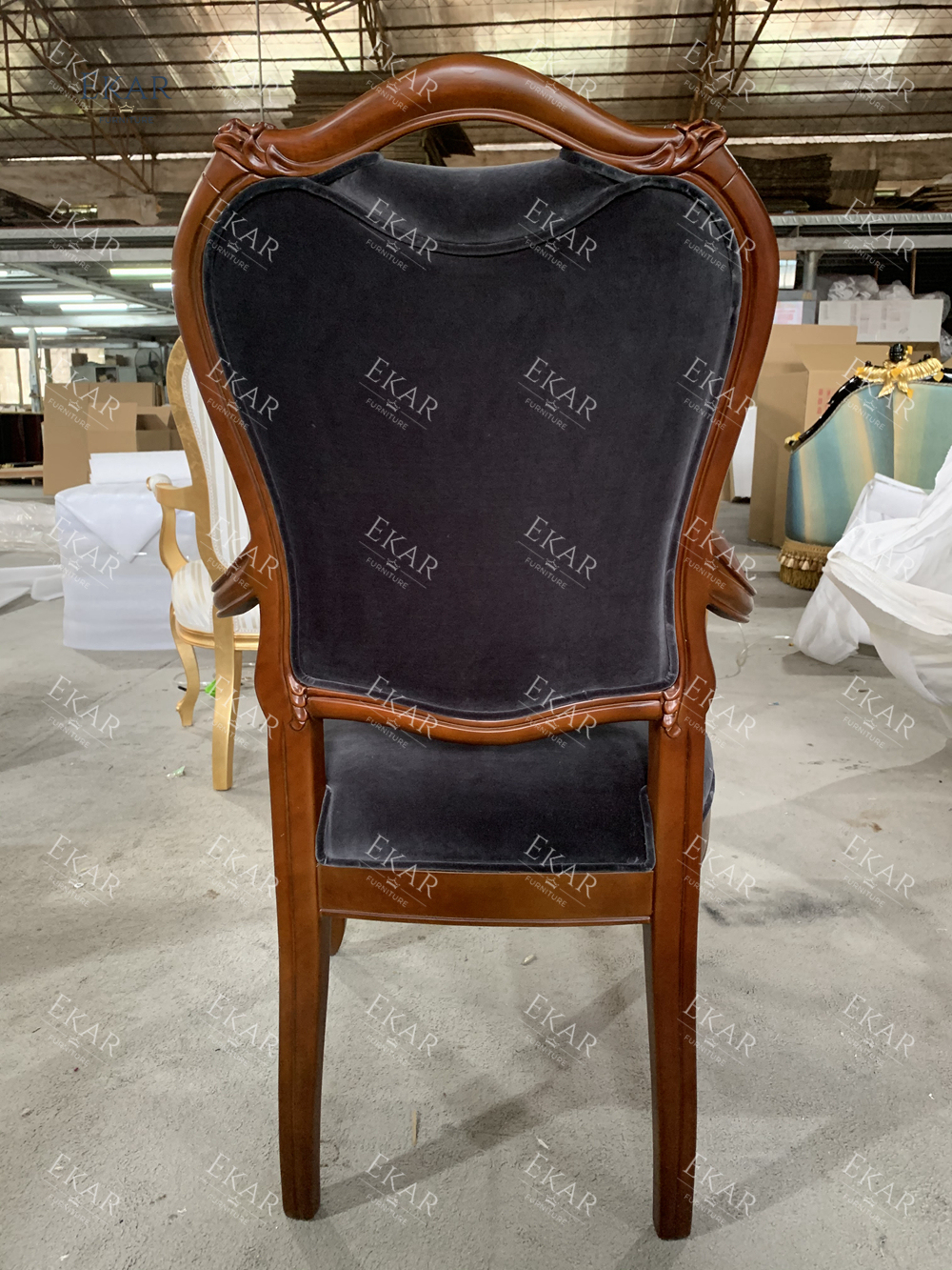 Modern Living Room High Back Cream White Wood Dining Chair,EKAR FURNITURE CO.,LTD,Modern Living Room High Back Cream White Wood Dining Chair,foshan furniture factory,custom Furniture factory,china furniture factory