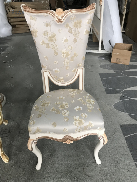 ,MY SHOP,Dining Room Furniture Comfortable Khaki White Armless Chair  - Ekar Furniture,foshan furniture factory,custom Furniture factory,china furniture factory