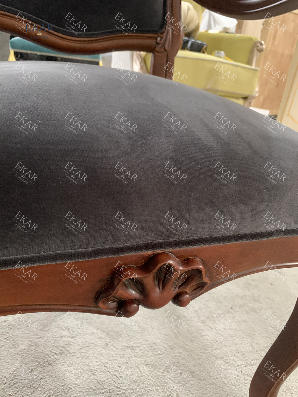 Modern Living Room High Back Cream White Wood Dining Chair,EKAR FURNITURE CO.,LTD,Modern Living Room High Back Cream White Wood Dining Chair,foshan furniture factory,custom Furniture factory,china furniture factory