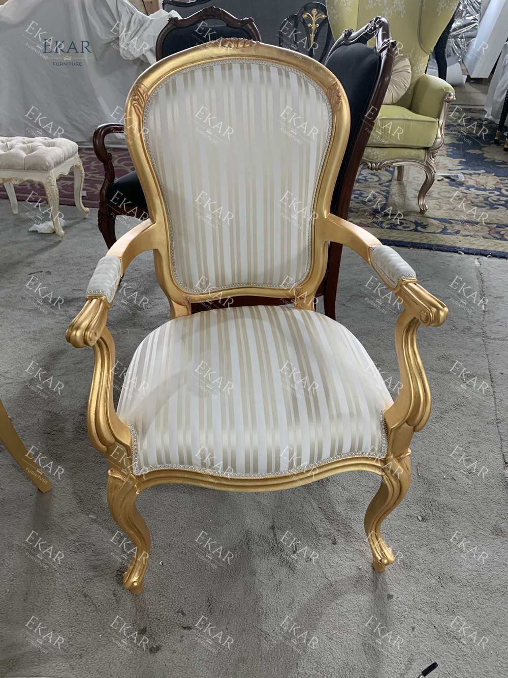 Modern Living Room High Back Cream White Wood Dining Chair,EKAR FURNITURE CO.,LTD,Modern Living Room High Back Cream White Wood Dining Chair,foshan furniture factory,custom Furniture factory,china furniture factory