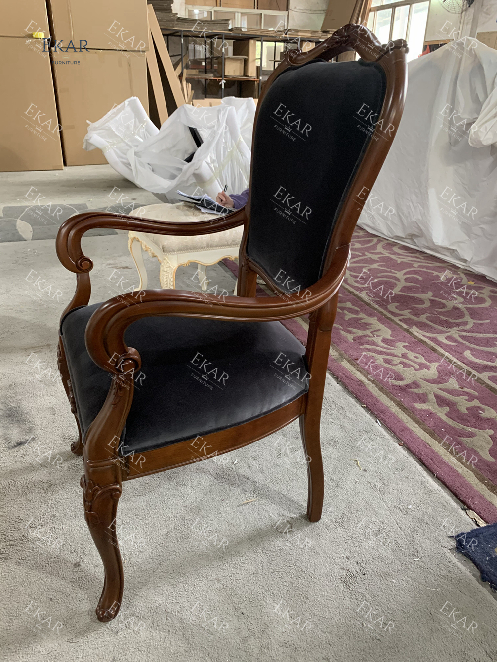 Modern Living Room High Back Cream White Wood Dining Chair,EKAR FURNITURE CO.,LTD,Modern Living Room High Back Cream White Wood Dining Chair,foshan furniture factory,custom Furniture factory,china furniture factory