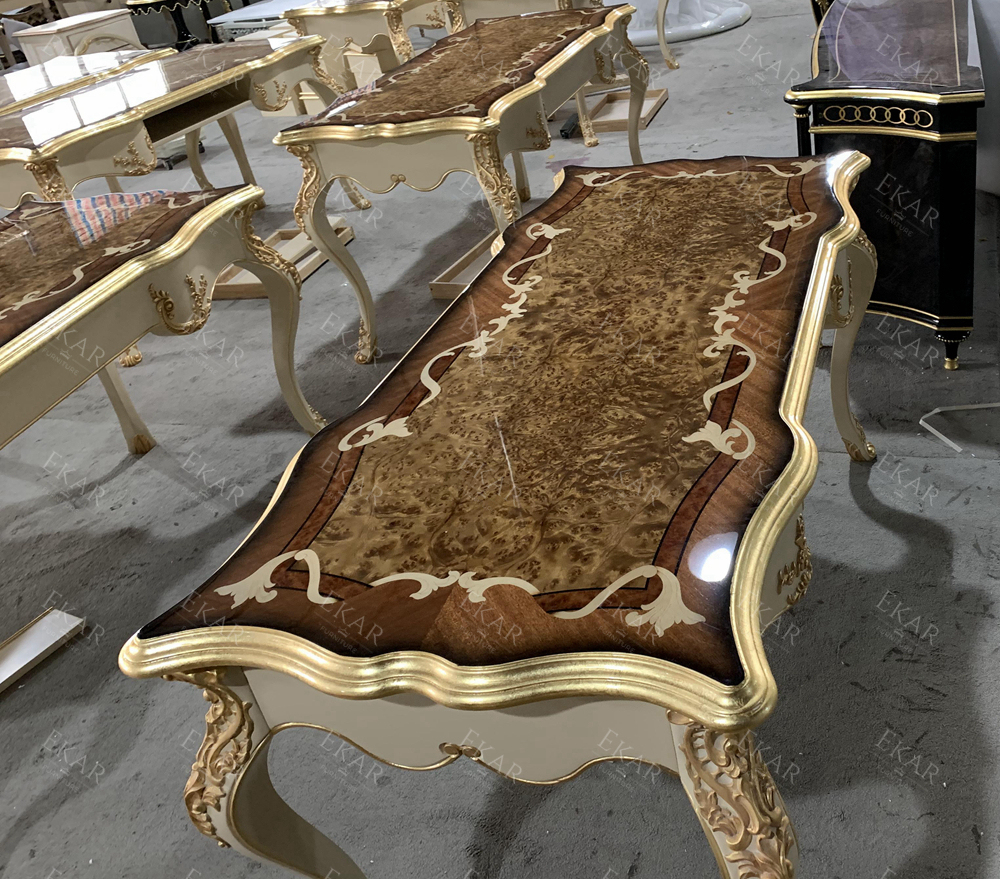 Vintage White Wooden Home Office Desk/Writing Desk,EKAR FURNITURE CO.,LTD,EKAR FURNITURE Elegant Solid Wood Writing Desk - Craftsmanship Redefined,foshan furniture factory,custom Furniture factory,china furniture factory