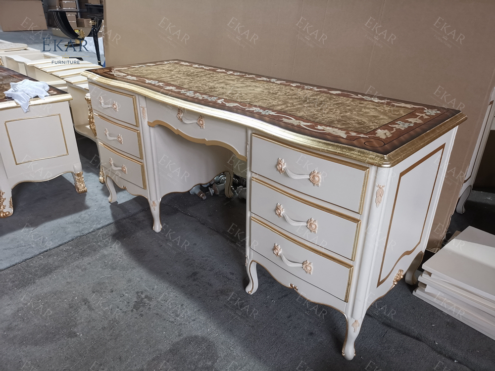French Style Solid Wood Desk with Drawers for Home Office or Study Room,EKAR FURNITURE CO.,LTD,French Style Solid Wood Desk with Drawers for Home Office or Study Room,foshan furniture factory,custom Furniture factory,china furniture factory